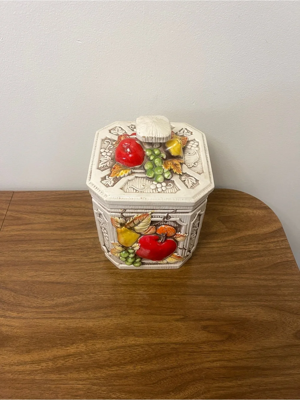 Vintage Fruit Canister with Lid